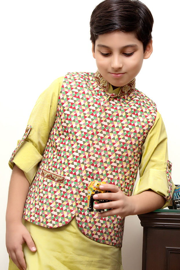 Printed Waist Coat Suit | BFC16 | B522 - SANA'S