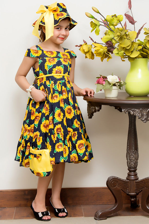 Cotton Flower Frock | GFC16 | F924 - SANA'S