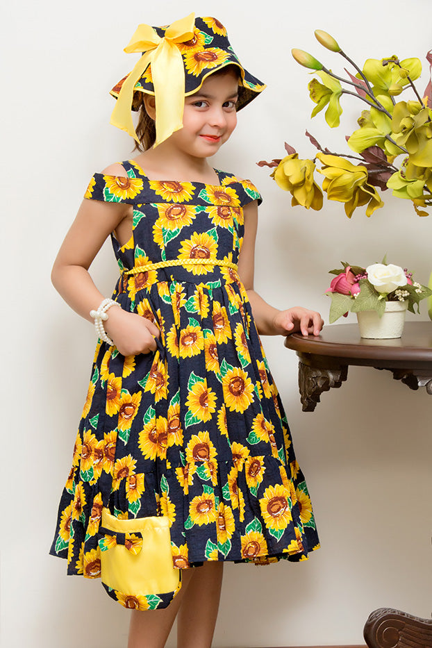 Cotton Flower Frock | GFC16 | F924 - SANA'S