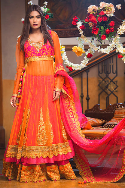 Embroidered Net Sharara | FC16 | S1955 - SANA'S