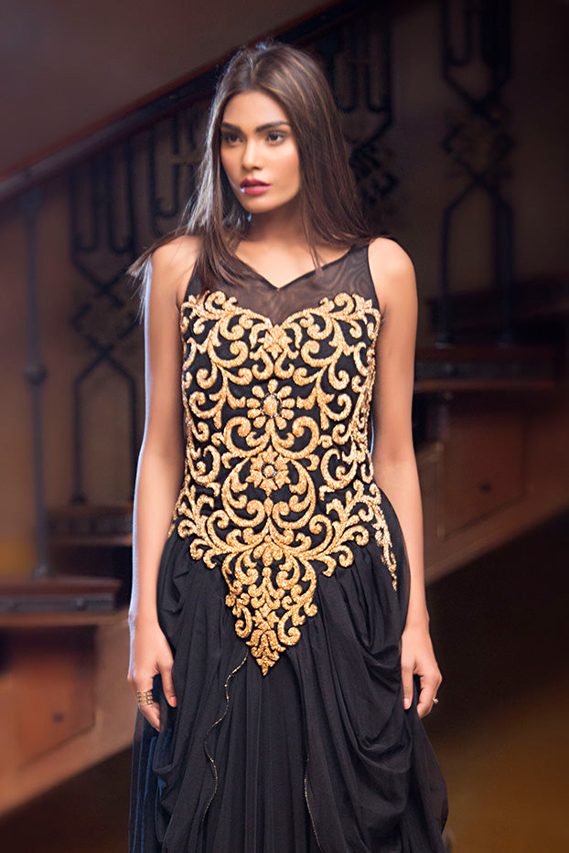 Embroidered Net Maxi | FC16 | 12230 - SANA'S