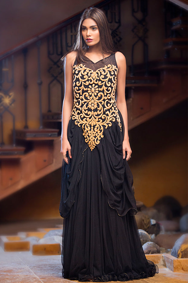 Embroidered Net Maxi | FC16 | 12230 - SANA'S