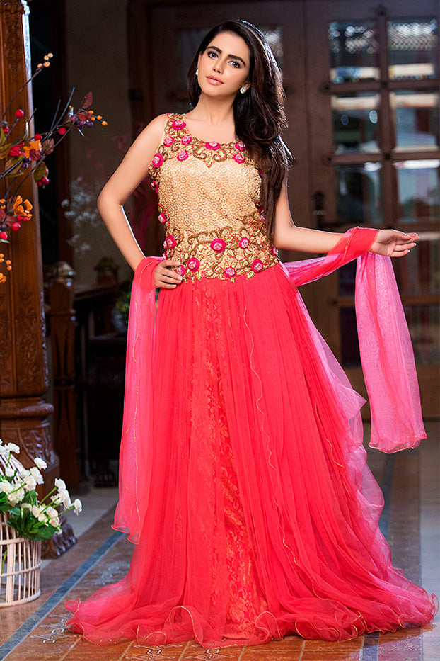 Embroidered Net Maxi | FC16 | M12871 - SANA'S