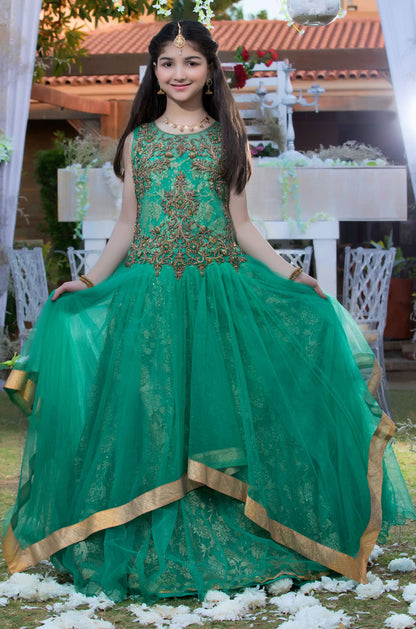 Antique Stone Embroidered Net Maxi | WC1718 | M684 - SANA'S