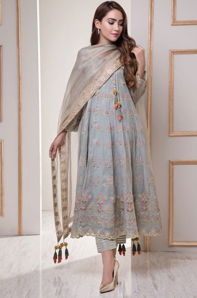 SANA'S red embroidered suit Pakistan occasion wear