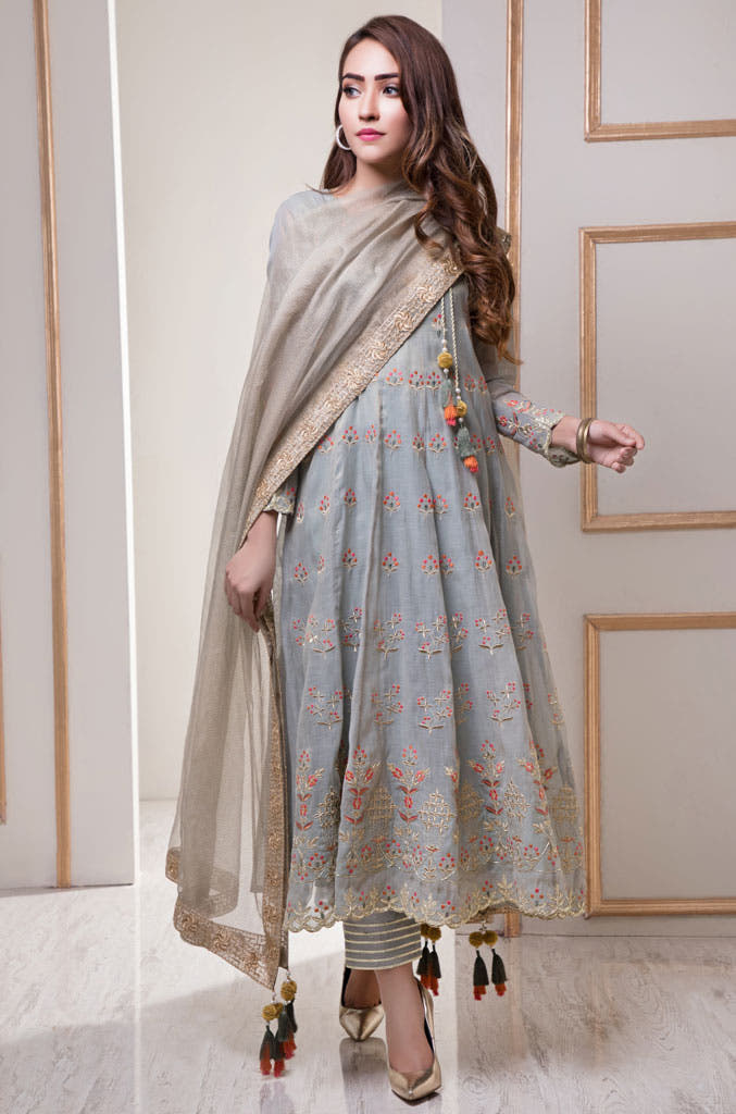 SANA'S red embroidered suit Pakistan occasion wear