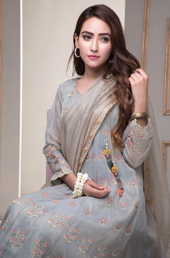 SANA'S red embroidered suit Pakistan occasion wear