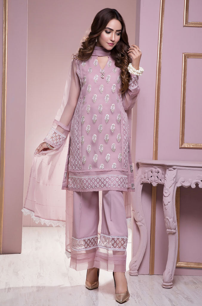 Screen Printed Sequins Handwork Raw Silk 3pc Suit | SHAHIZAIB Vol 2 | S749