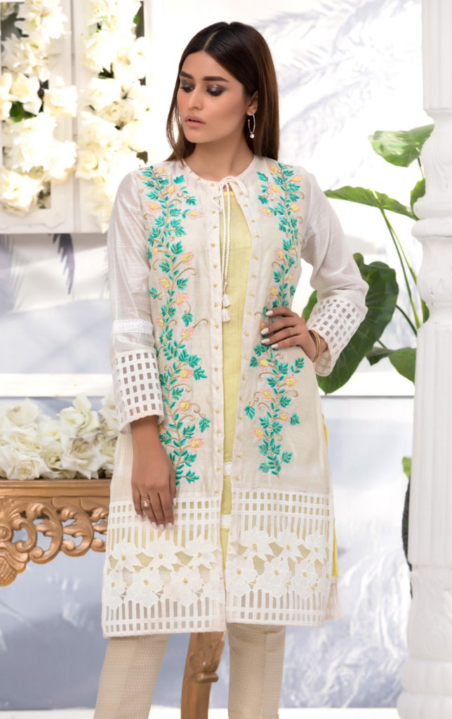 SANA'S red embroidered net kurti Pakistan occasion wear