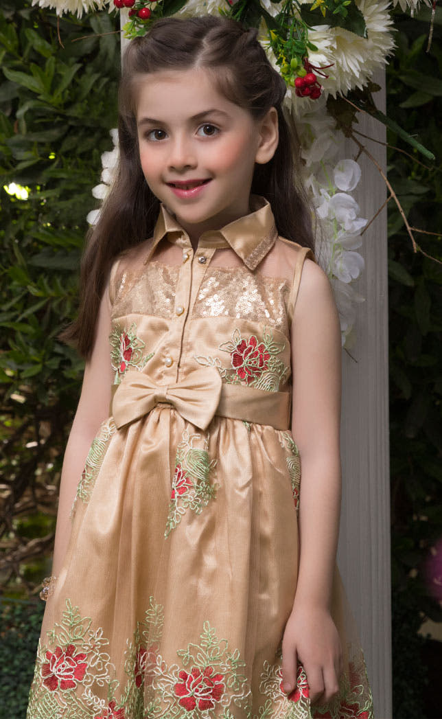 SANA'S red embroidered cotton frock Pakistan occasion wear