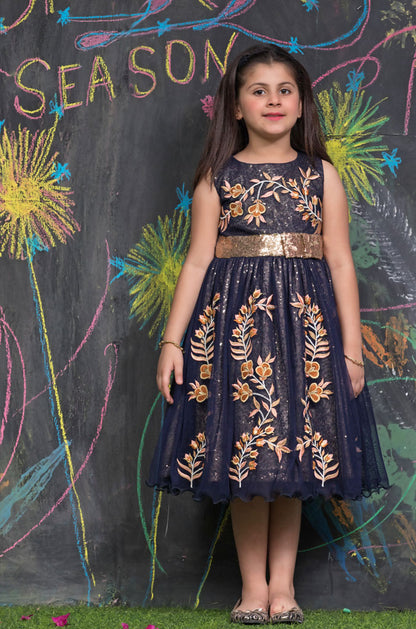 Embroidered Sequins Net Frock | SS18 | F955 - SANA'S