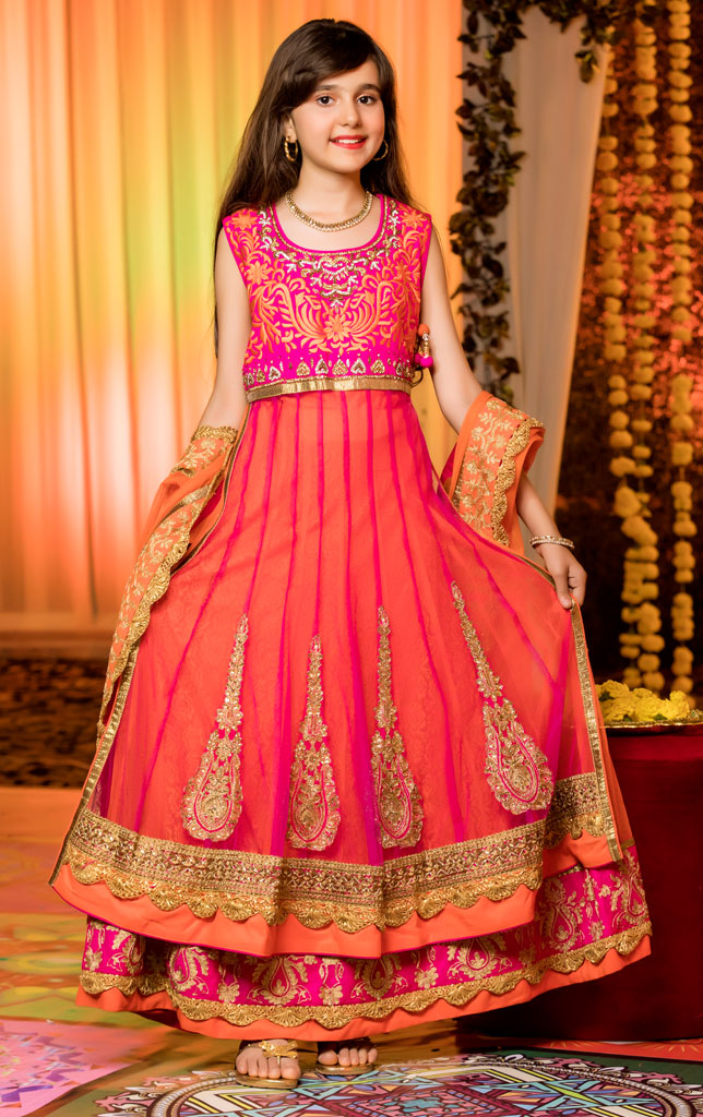Handwork Embroidered Net Sharara | FW18 | S955 - SANA'S