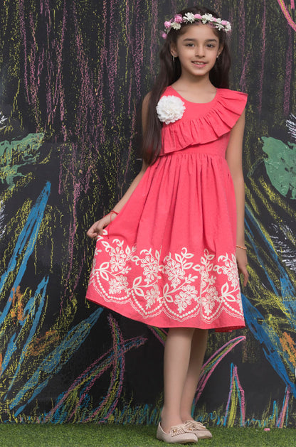 Embroidered Cotton Frock | SS18 | F963 - SANA'S