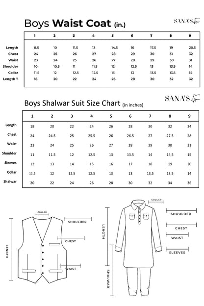 Embroidered Waist Coat Suit | BFC16 | D520 - SANA'S