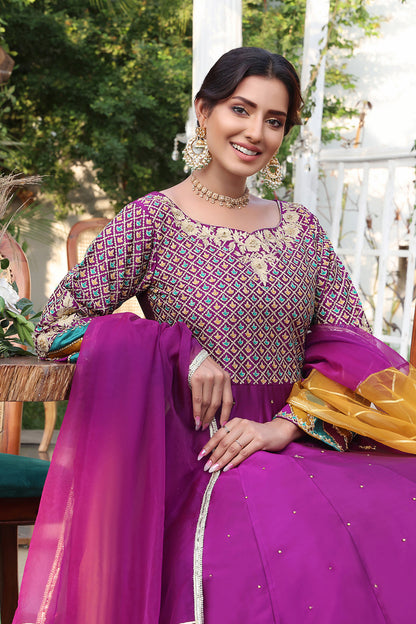 Handwork Zari Embroidered Long Maxi | ZEENAT | M202216