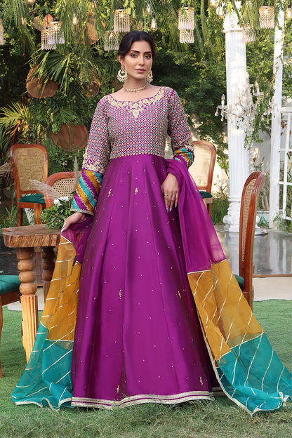 Handwork Zari Embroidered Long Maxi | ZEENAT | M202216