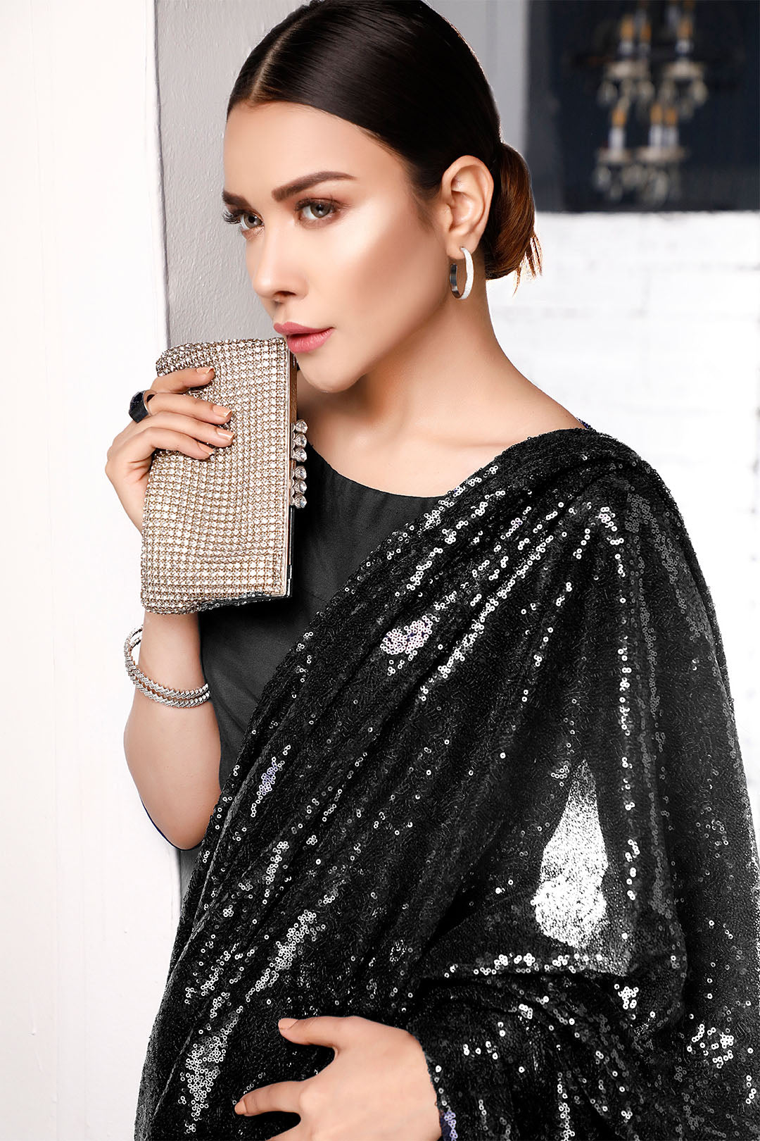 Self Sequins Classic Saree | SHENDI | SR202380