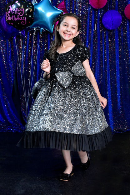Two Tone Glitter Net Sequins Frock | BIRTHDAY BASH | F2198