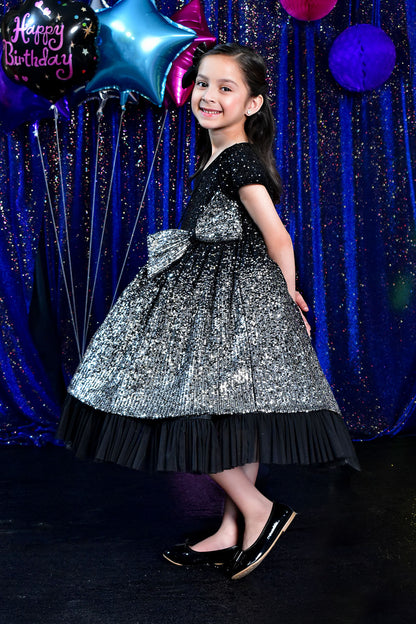 Two Tone Glitter Net Sequins Frock | BIRTHDAY BASH | F2198