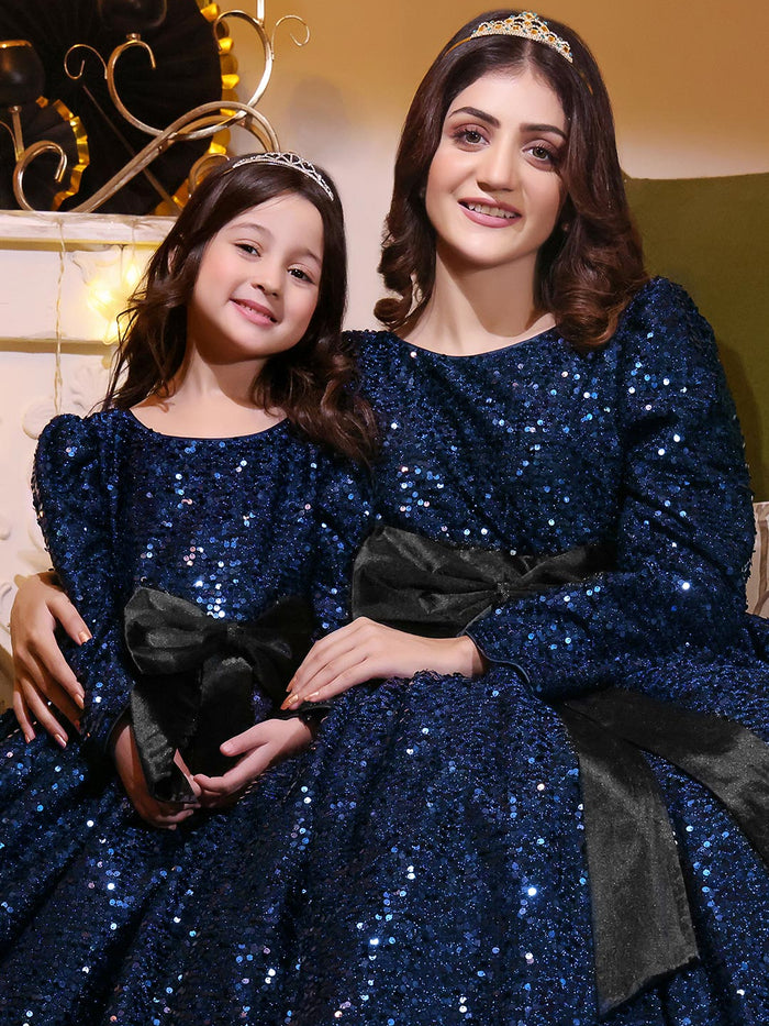 Textured Sequins Full Length Western Style Gown Winter Festive WM3145 WM123145
