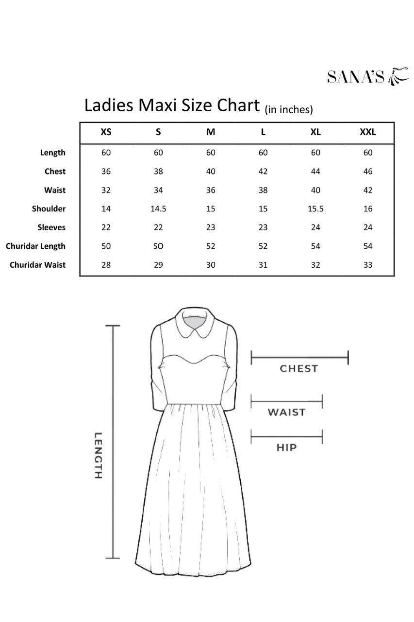 Screen Printed Chiffon Angharka Maxi | Eid Affairs | M123078
