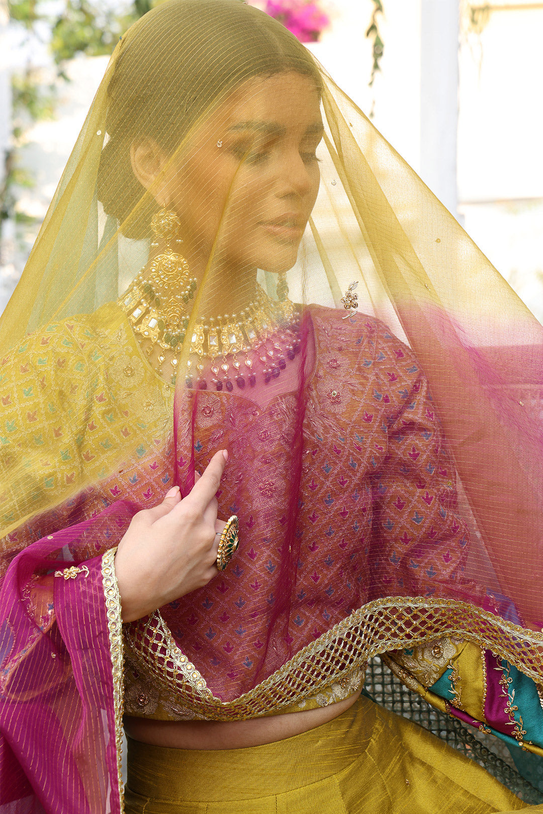 Zari Handwork Embroidered Raw Silk Lehenga Choli | ZEENAT | L202224