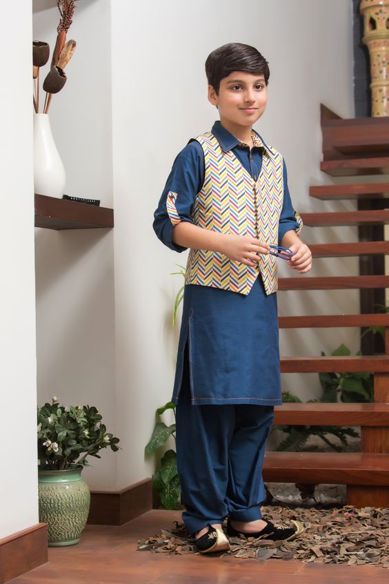 Printed Waist Coat Suit | BFC16 | B524 - SANA'S